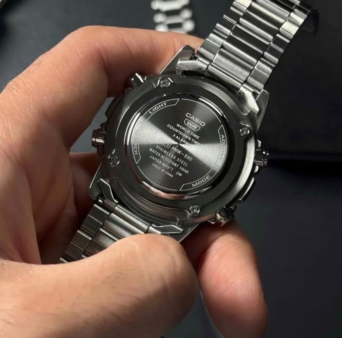 CASIO Stainless Steel Band Analog Digital AMW-880D