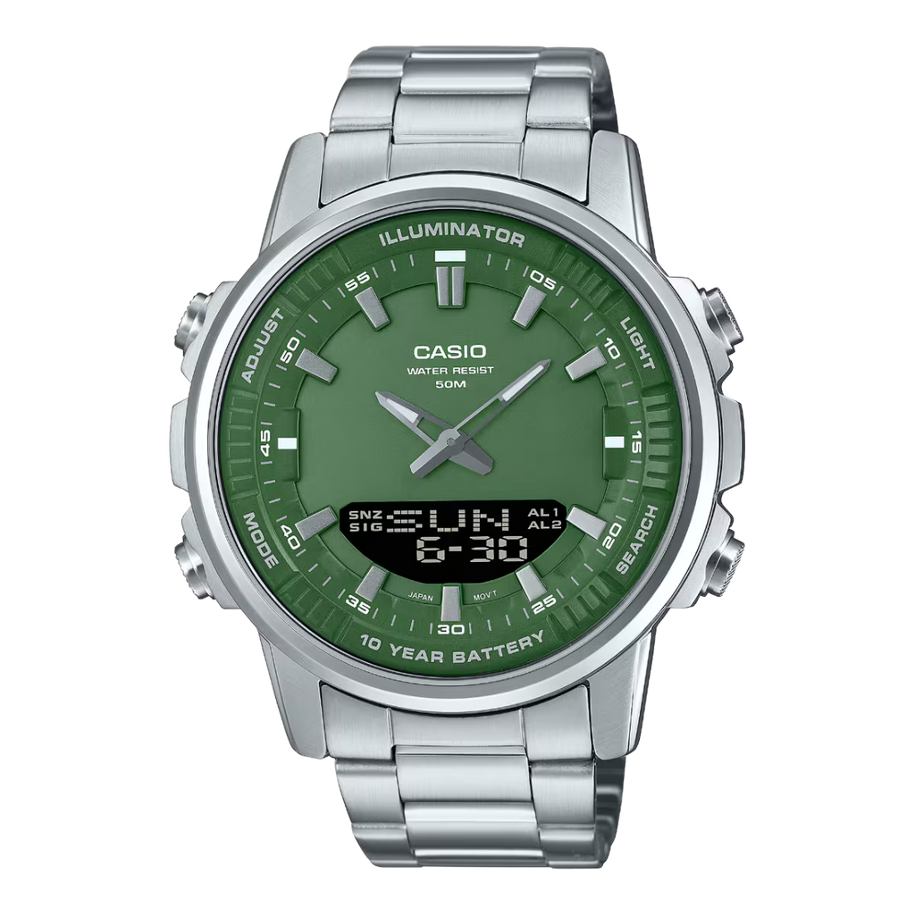 CASIO Stainless Steel Band Analog Digital AMW-880D