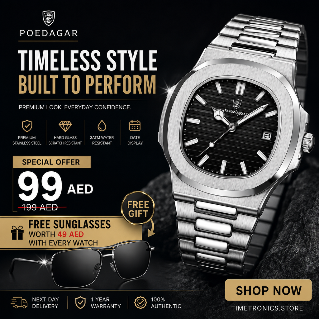 Poedagar Men’s Luxury Watch – Waterproof Quartz With Luminous Dial