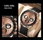 POEDAGAR 629 Luxury Casual Top Brand Watch Business Sport Chronograph Date Luminous Waterproof Silicone Strap Men’s Watch Male