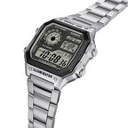 Casio World Time Digital AE-1200WHD-1AVDF Grey/Black Dial Digital and Analog Stainless Steel Men's Watch