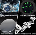 Poedagar Men’s Luxury Watch – Waterproof Quartz With Luminous Dial